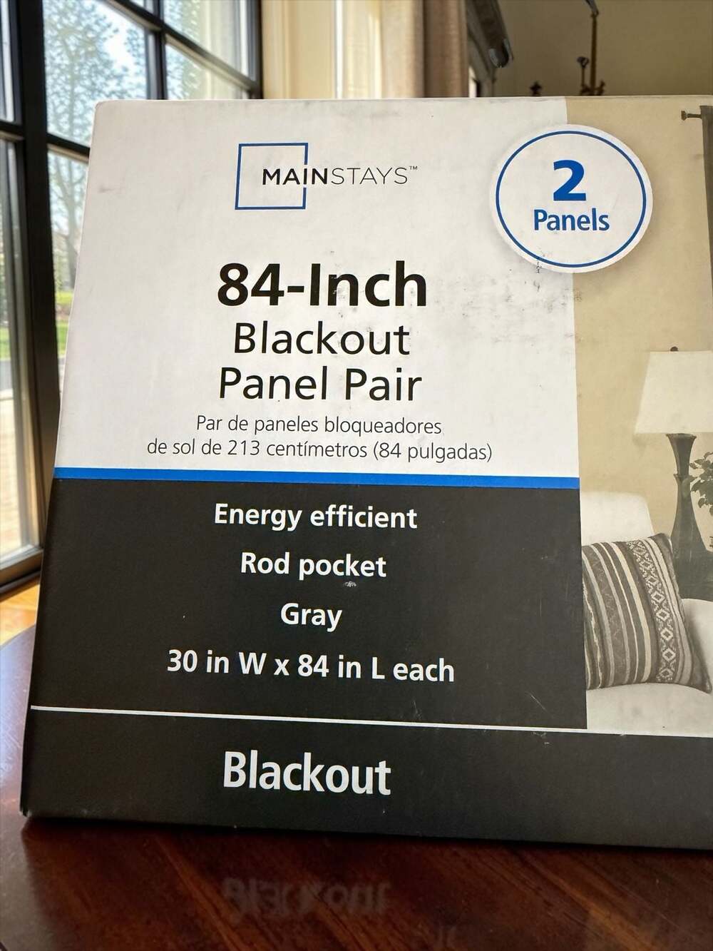 Mainstays Olan Textured Solid Blackout Grommet Curtain Panel Pair , Set of 2